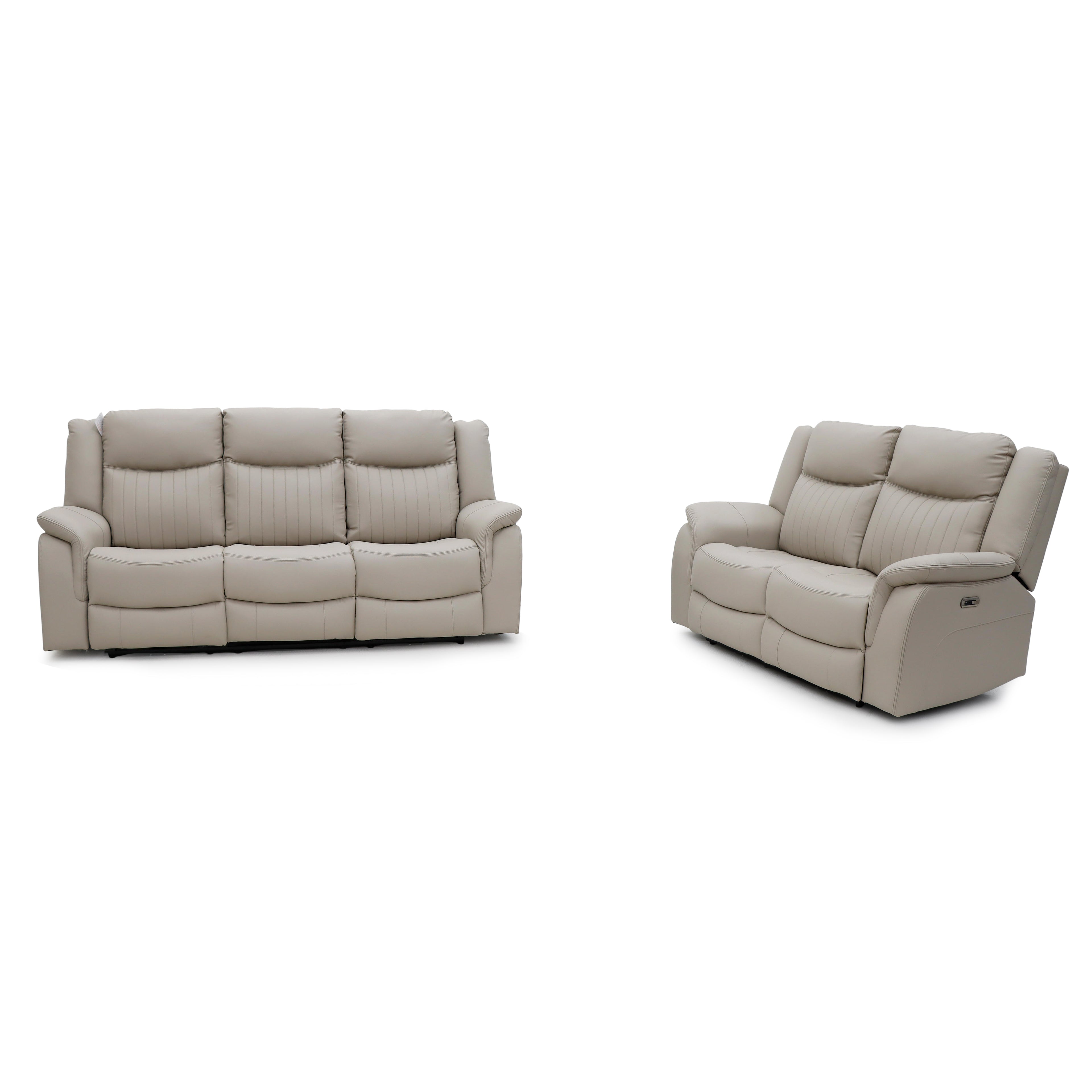 The Bennington Pebble Grey 3+2 Power Reclining