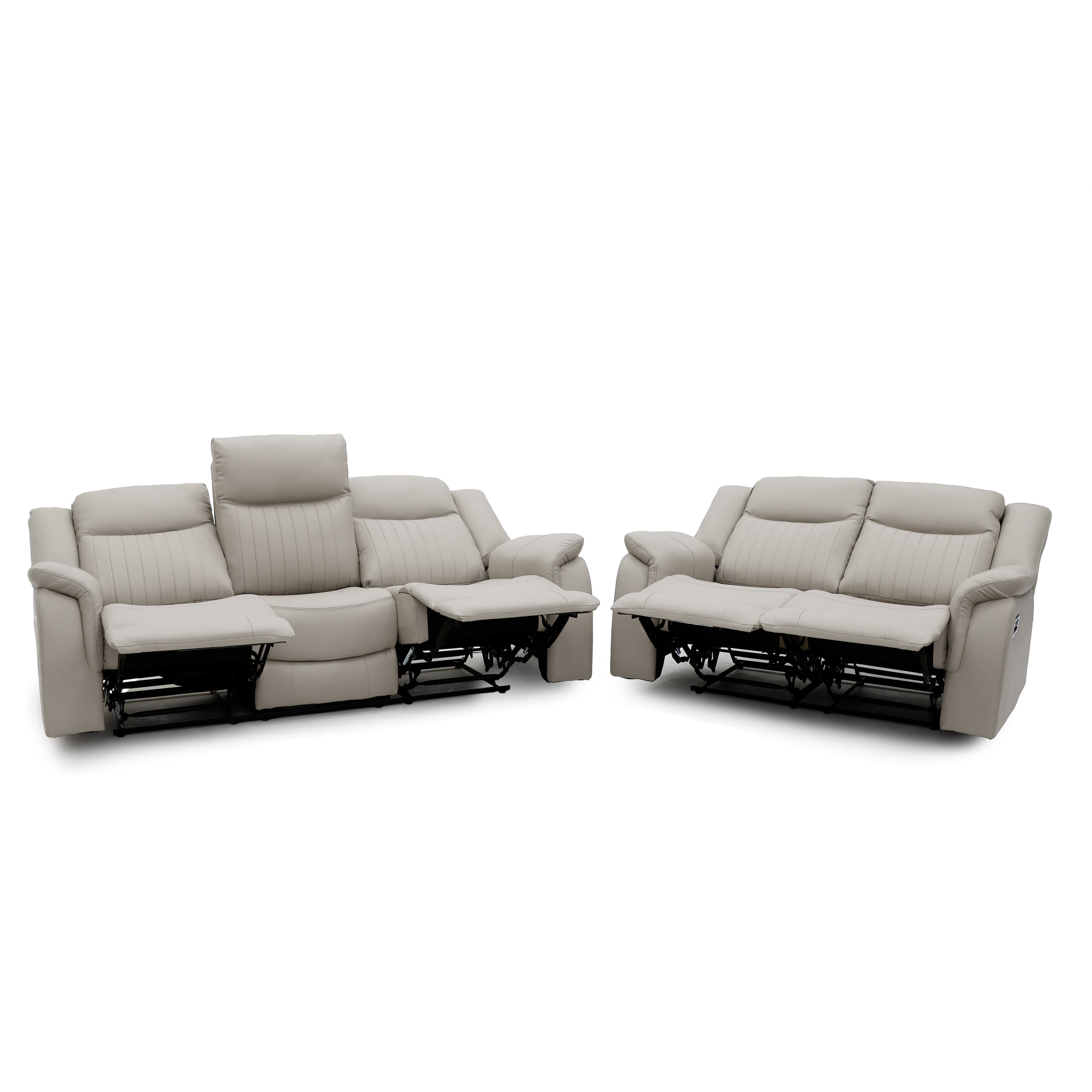 The Bennington Pebble Grey 3+2 Manual Reclining