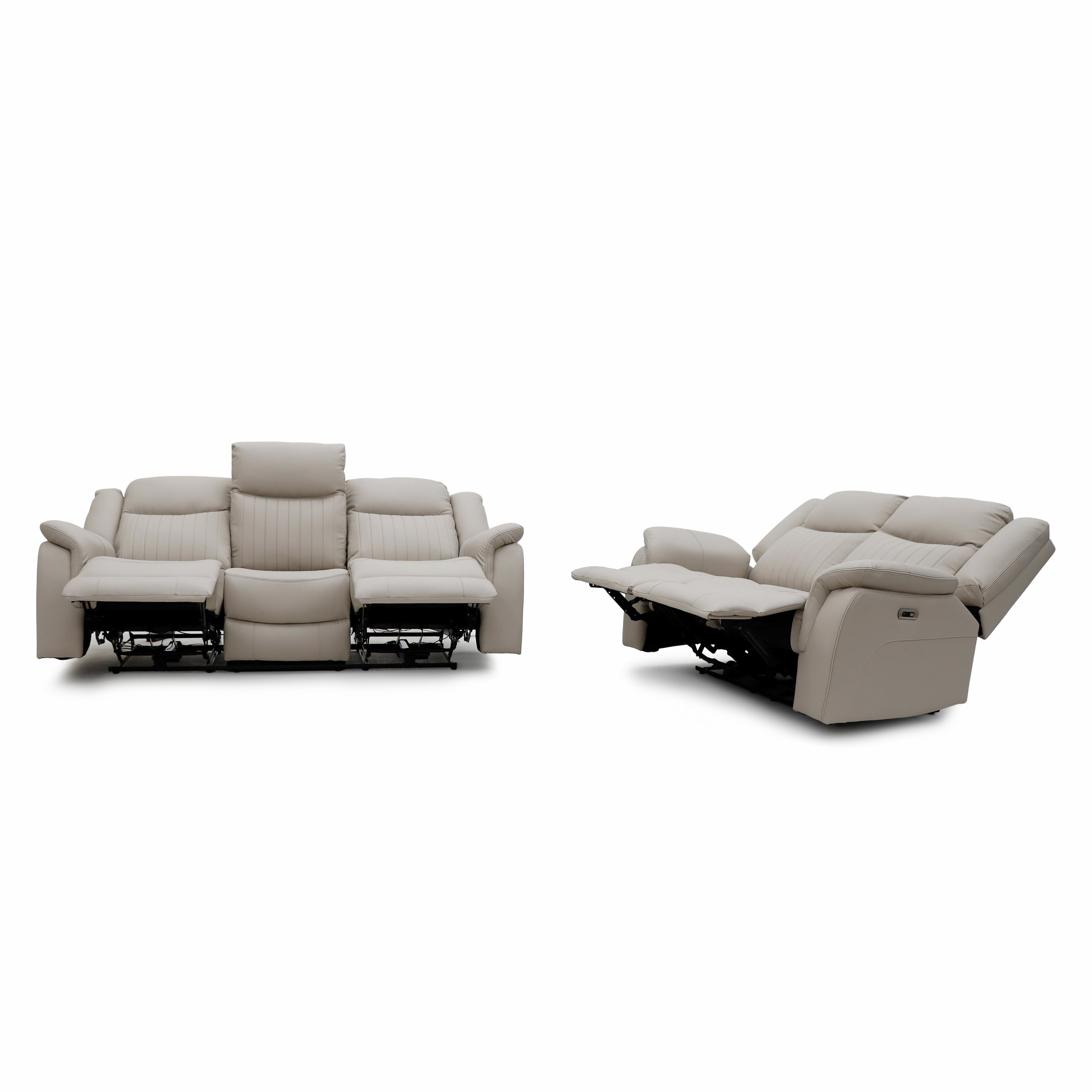 The Bennington Pebble Grey 3+2 Power Reclining