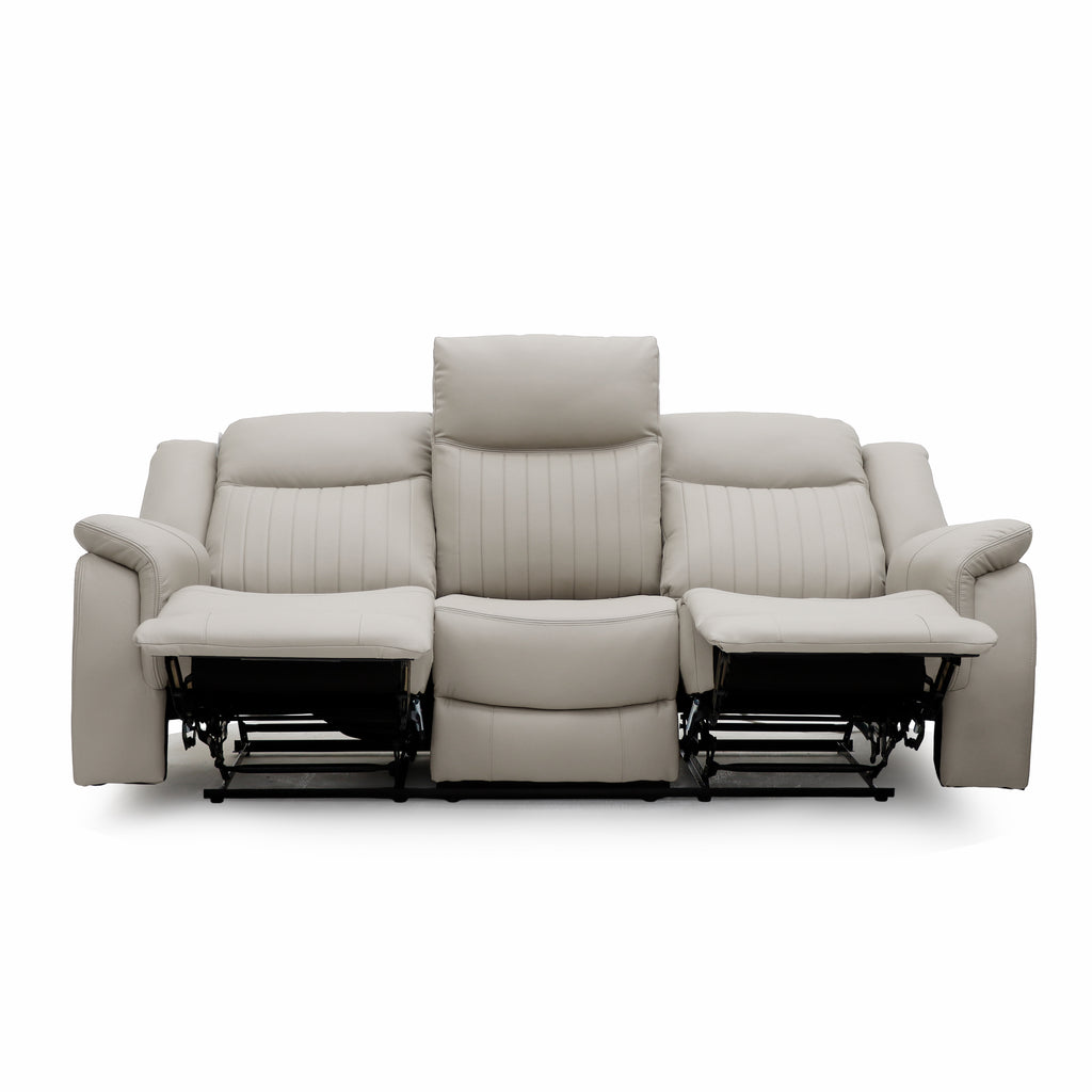The Bennington Pebble Grey 3 Seater Manual Reclining