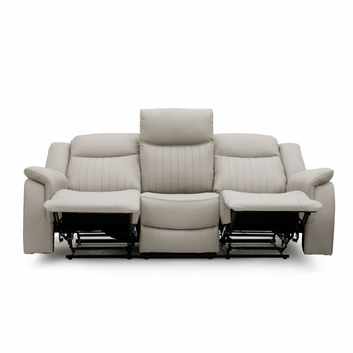 The Bennington Pebble Grey 3 Seater Manual Reclining
