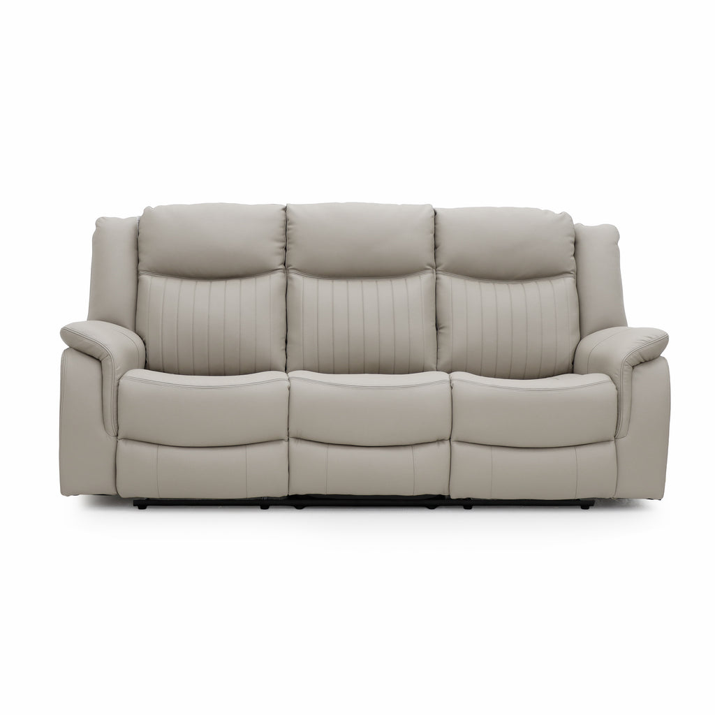 The Bennington Pebble Grey 3 Seater Manual Reclining